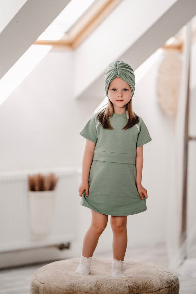 Adaptive Girls Dress with Double Front Zippers and Front Pocket