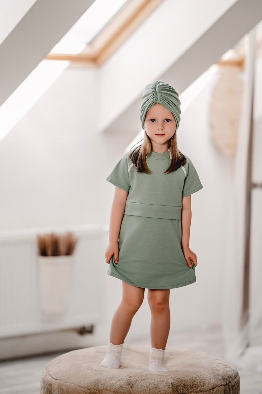 Adaptive Girls Dress with Double Front Zippers and Front Pocket