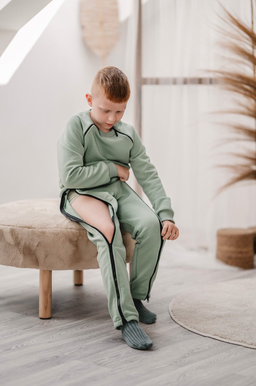 Kids Adaptive Jogger Pants with Full-Length Zippers