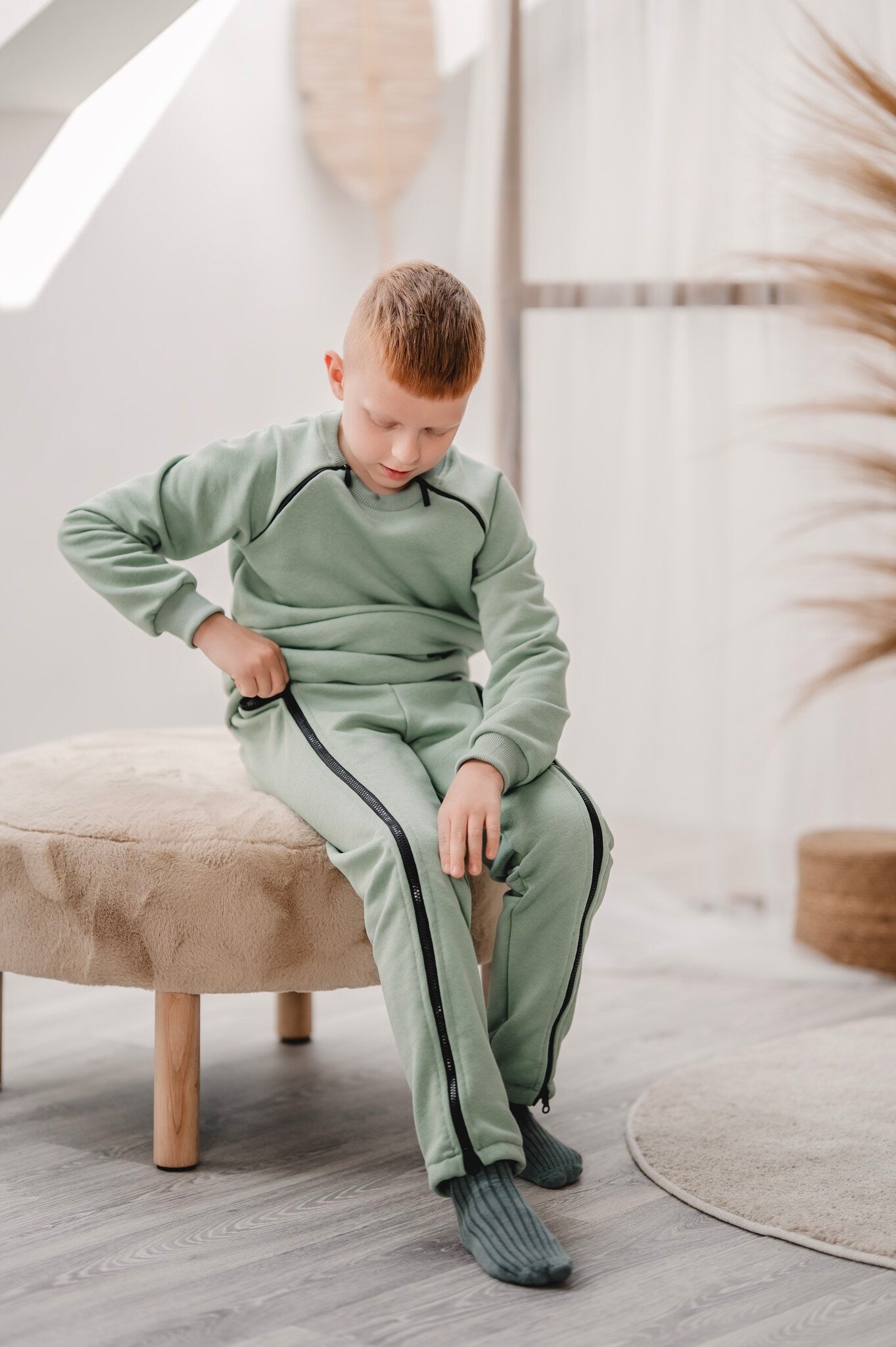 Kids Adaptive Jogger Pants with Full-Length Zippers